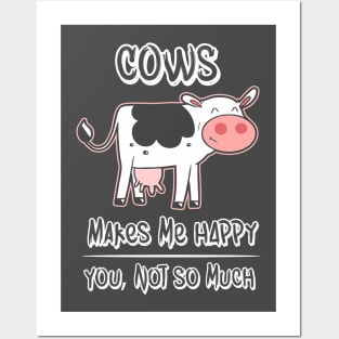 Cow Farming Introvert Saying Posters and Art